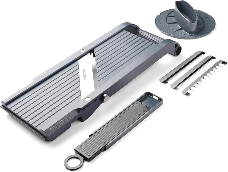 GLOBAL مقطعة الخضار العالمية GSL-95/BC - مقطعة خضار متميزة مع 3 شفرات جوليان وحماية للأصابع - Image 1